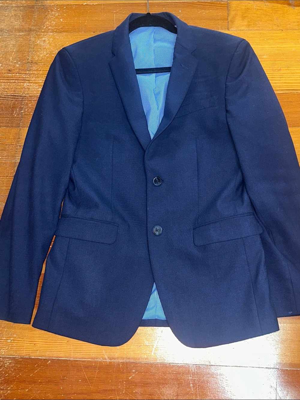 Egara Men's Skinny Fit Navy Two-Button Sport Coat